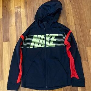 Nike Boys Black and Yellow Zip Up Sweatshirt Size M